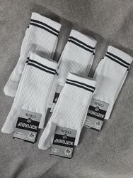 Шкарпетки білі високі з чорними смужками жіночі чоловічі унісекс, носки