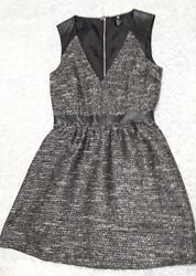 Платье -сарафан H&M, размер 38-40, черный твидик с блестящей искринкой