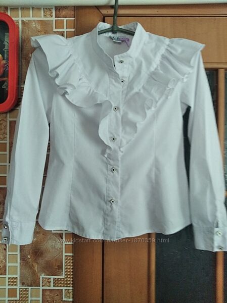 Белая рубашка школьная хб 128-140р