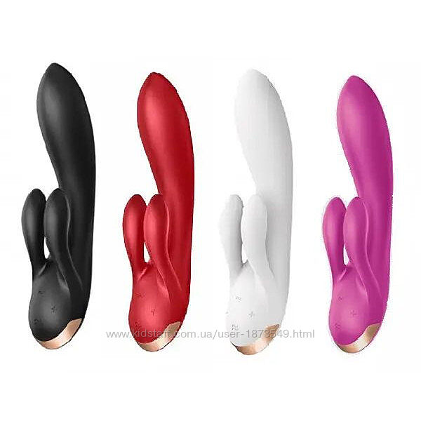 Смарт вибратор кролик с двойным отростком для клитора Satisfyer Double Flex