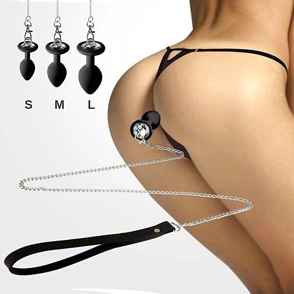 Силиконовая анальная пробка Art of Sex Silicone Anal Plug with Leash S M L