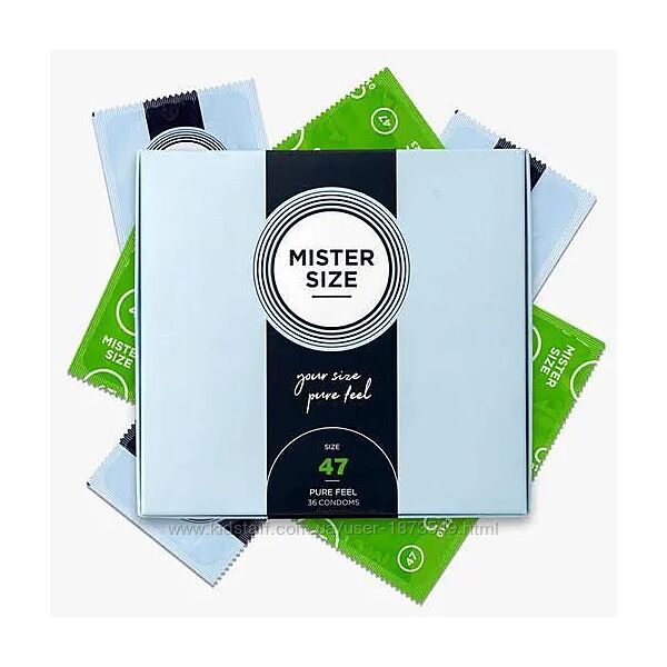 Тонкі німецькі презервативи Mister Size - pure feel - 47. 3, 10,  36шт