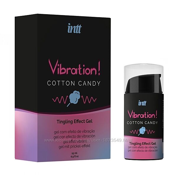 Рідкий вібратор Intt Vibration Cotton Candy 15 мл густий гель дуже смачно
