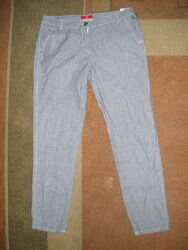Яркие комфортные хлопковые брюки в мелкую полоску, размер 16-L-50