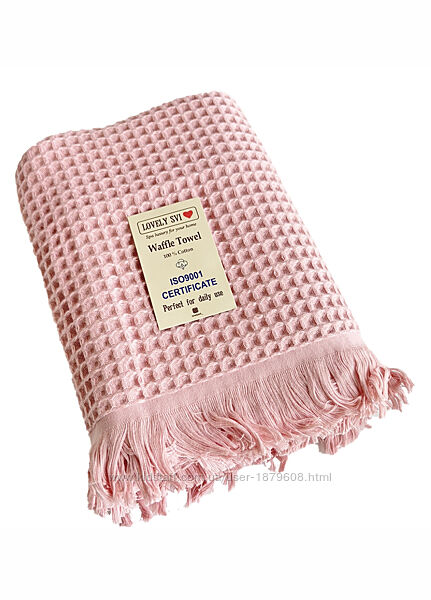 Вафельний рушник бавовна - для ванної, готелів, спа - XXL 90х180 см Рожевий