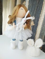 Кукла Зайка ручной работы, рост 25 см