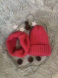 Комплект вязаний шапка снуд