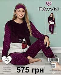 Піжама тепла зимова, фліс та махра, Fawn 