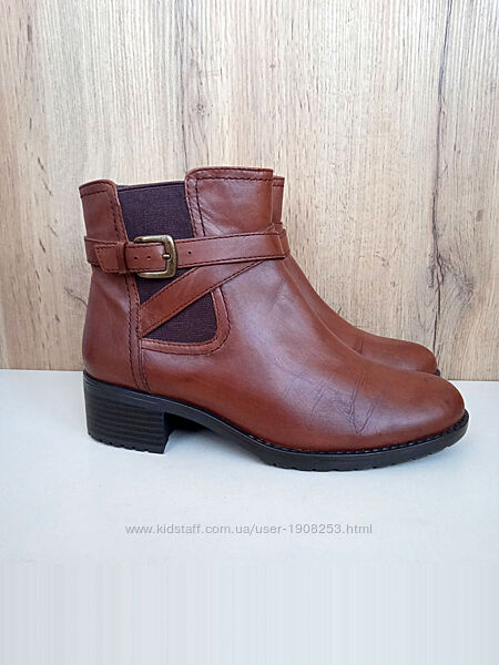 Німецькі натуральні шкіряні ботильйони, ботинки, жіночі черевики демі, р 37