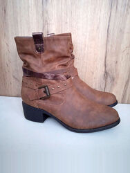 Нові теплі чоботи, жіночі черевики, зимові ботинки коричневі, р. 39