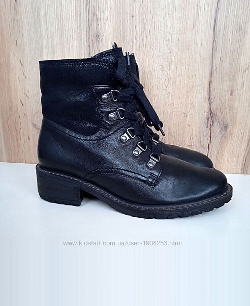 Німецькі шкіряні черевики, чоботи, жіночі ботинки чорні, зима демі, р. 37.5