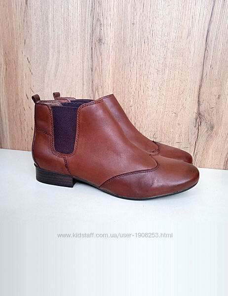 Натуральні шкіряні черевики, демі туфлі, жіночі челсі коричневі, весна, 39
