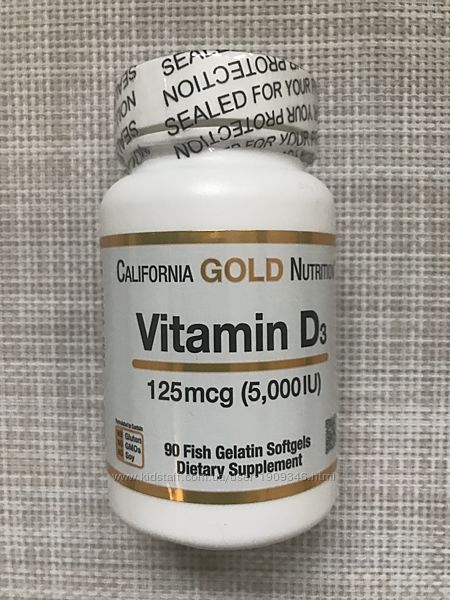 Витамин D3 , Д3 5000 , 90 шт , California Gold Nutrition 