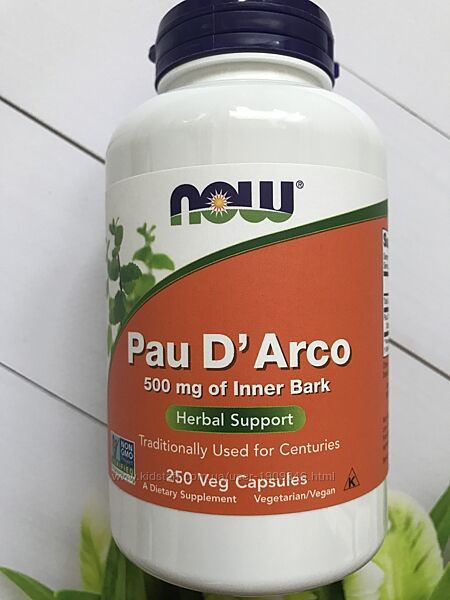 Now Foods , Кора муравьиного дерева , Pau DArco , 500 mg , 250 шт