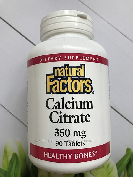  Natural Factors, Цитрат кальция, Кальций ,350 мг