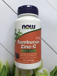 Now Foods , Цинк с витамином С и бузиной , Бузина и цинк 
