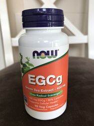 Now Foods, ЭГКГ, экстракт зеленого чая, 400 мг, 90 растительных капсул