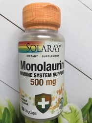 Solaray, Монолаурин , Monolaurin 500 mg , 60 капсул