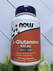 Now Foods, L-глютамин, 500 мг, 120 вегетарианских капсул