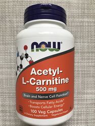 Now Foods , ацетил-L-карнитин, карнитин 
