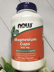 Now Foods, Магний,  в капсулах, 400 мг, 180 растительных капсул
