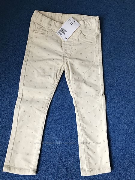 HM новые нарядные красивые вельветовые треггинсы брюки девочке р.1,5-2 года
