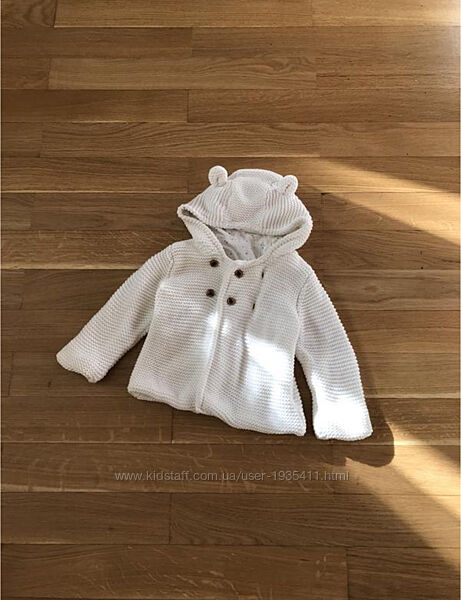 Светрик m&s для новонароджених 6-9 місяців, 72 кофта з вушками ведмедика