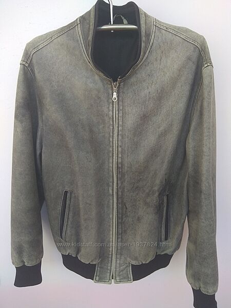 Шкіряна куртка-бомбер/ bomber leather jacket L/XL