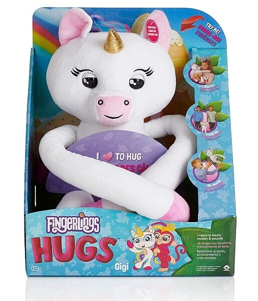 Интерактивный мягкий единорог обнимашка Wow Wee Fingerling Hugs Unicorn