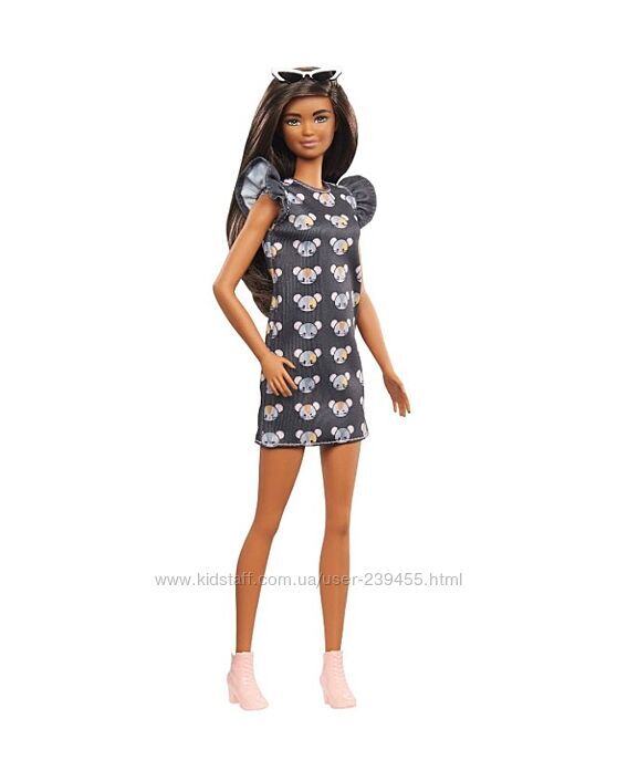 Кукла Барби 140 Модница в сером платье с мышками Barbie Fashionistas