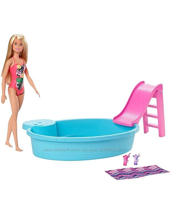  Кукла барби в купальнике и бассейн Barbie Blonde and Pool