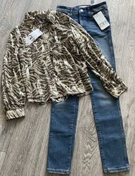 Джинсы и блуза рубашка zara