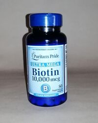 Биотин, Biotin, Puritan&acutes Pride, 10.000 мкг,50капс