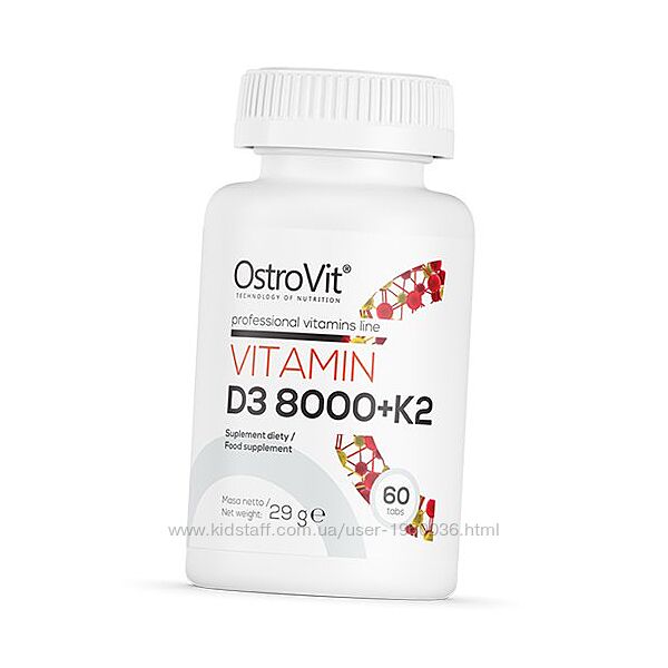 OstroVit Вітамин D38000 К2 60таб