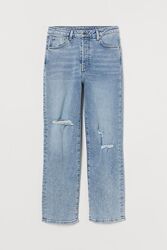 Джинсы Vintage Straight High Светло-голубой деним женский H&M 0900237001