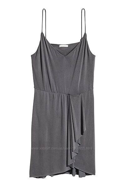 Платье с треугольным вырезом Темно-серый H&M