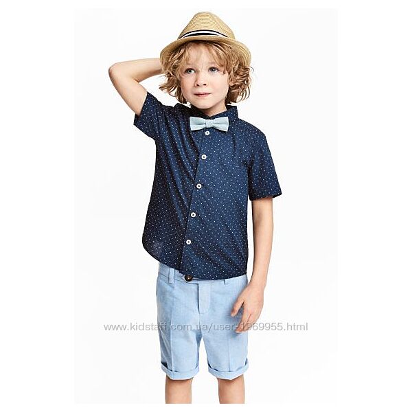 Рубашка темно синяя для мальчика рост 116 H&M