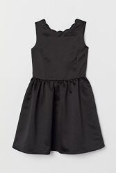 Атласное платье для девочки черное 146 рост h&m