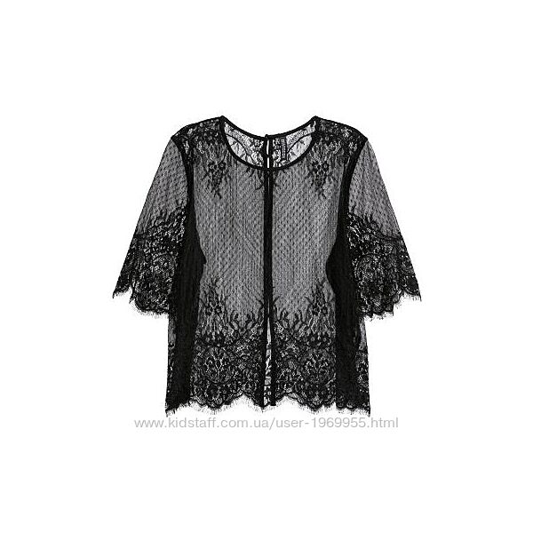 Кружевная блузка H&M черная женская 0605892001