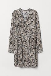 Платье-рубашка женское , бежевый, коричневый  h&m