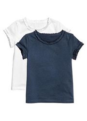 Футболка с коротким рукавом из трикотажа темно синяя h&m