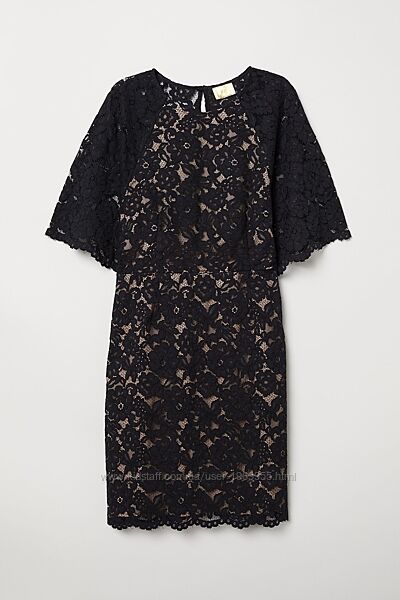 Коротке жіноче мереживне плаття чорне 32/0 H&M 0659204001