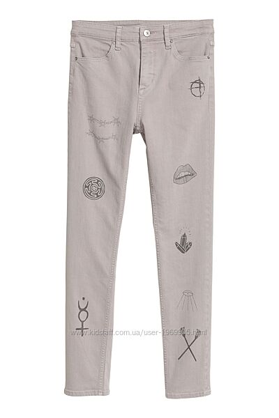Завужені джинси жіночі сірий-бежевий 36/6 H&M