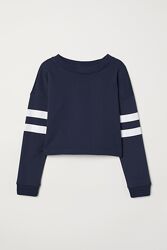 Короткий світшот H&M 0616225 158-164 см. Темно синій 