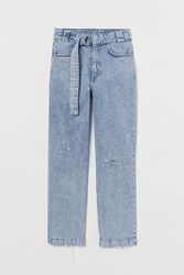 Джинси прямі з високими щиколотками H&M  42/10 Блакитний денім