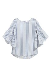 Блуза жіноча в полоску  H&M 0635418 36 Білий з блакитним 