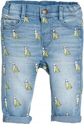 Джинси для дівчинки з бананами h&m 0577935 80, 86 блакитні