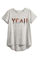 Футболка для дівчинки H&M 0476398011 158-164 см 12-14 років  Сірий