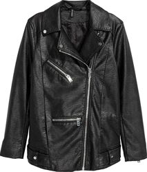 Куртка, косуха зі штучної шкіри жіноча h&m 0452089 36, 40 чорна