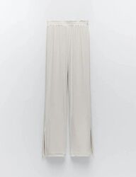 Штани в рубчик zara 7385/259/052 l бежеві